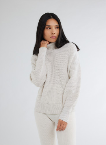 Long Sleeves Sweater Turtle neck in Merino Wool