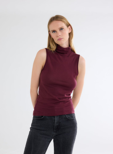 High-neck Tank Top in Organic Cotton / Cashmere